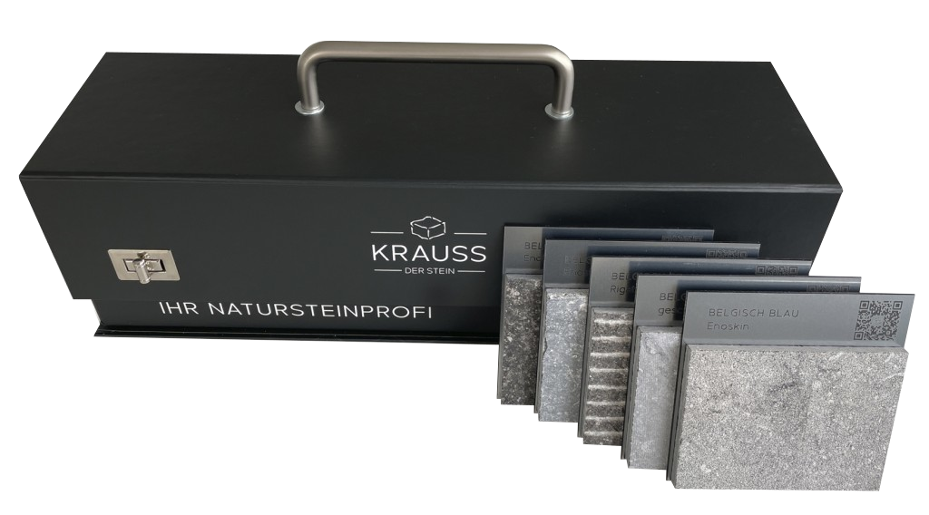 Hartpappekoffer für Steinmuster - extra stabil - mit Metallgriff und Metallverschlüssen